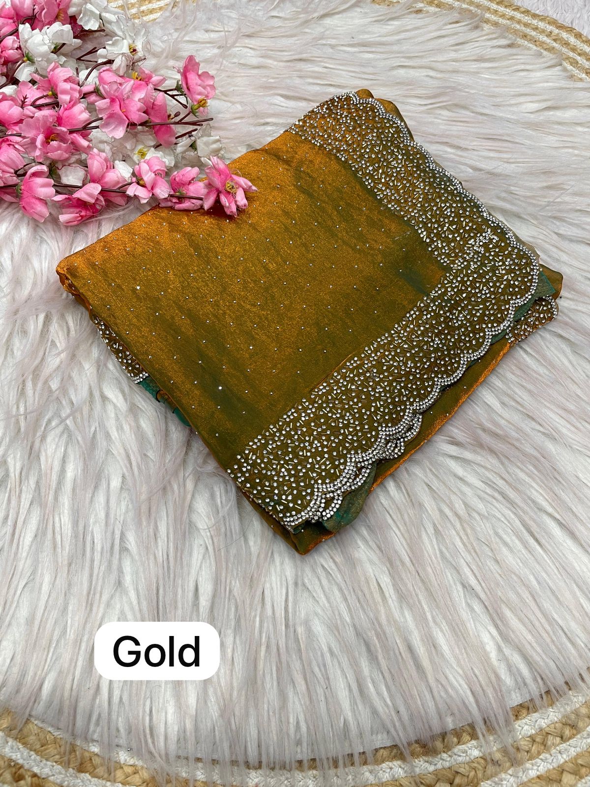 Kayatri New soft  Silk Blooming  With Beautiful jarkhan Work With Siroski Work Saree