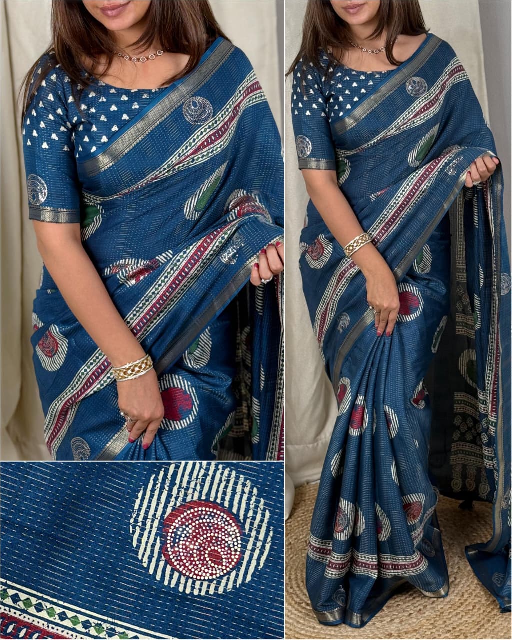 Kayatri New Simple yet elegant  Make a statement with this printed sequins saree