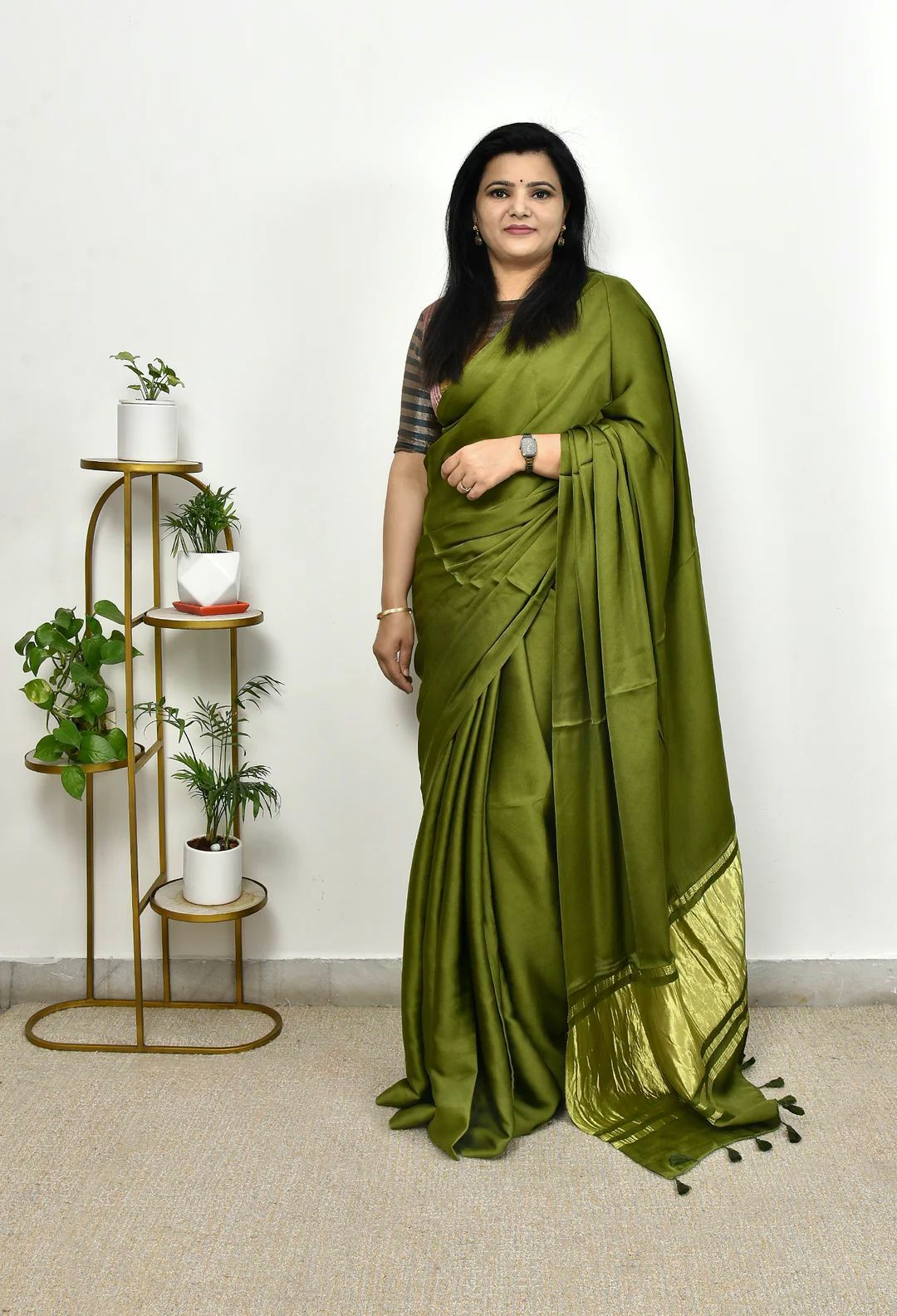 Kayatri New Pure Gajji silk Plain Saree