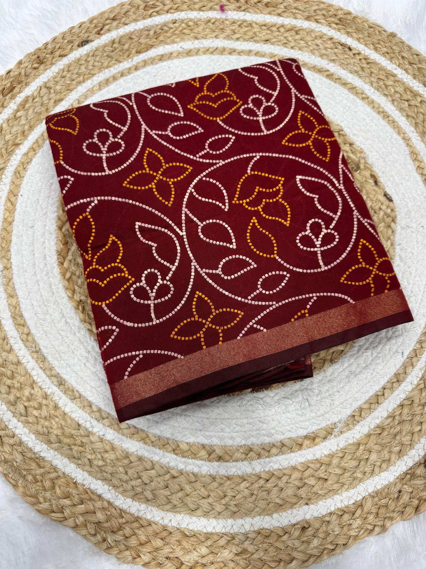 Kayatri New Gadhval Bandhani Saree PRINT Bandhej Saree