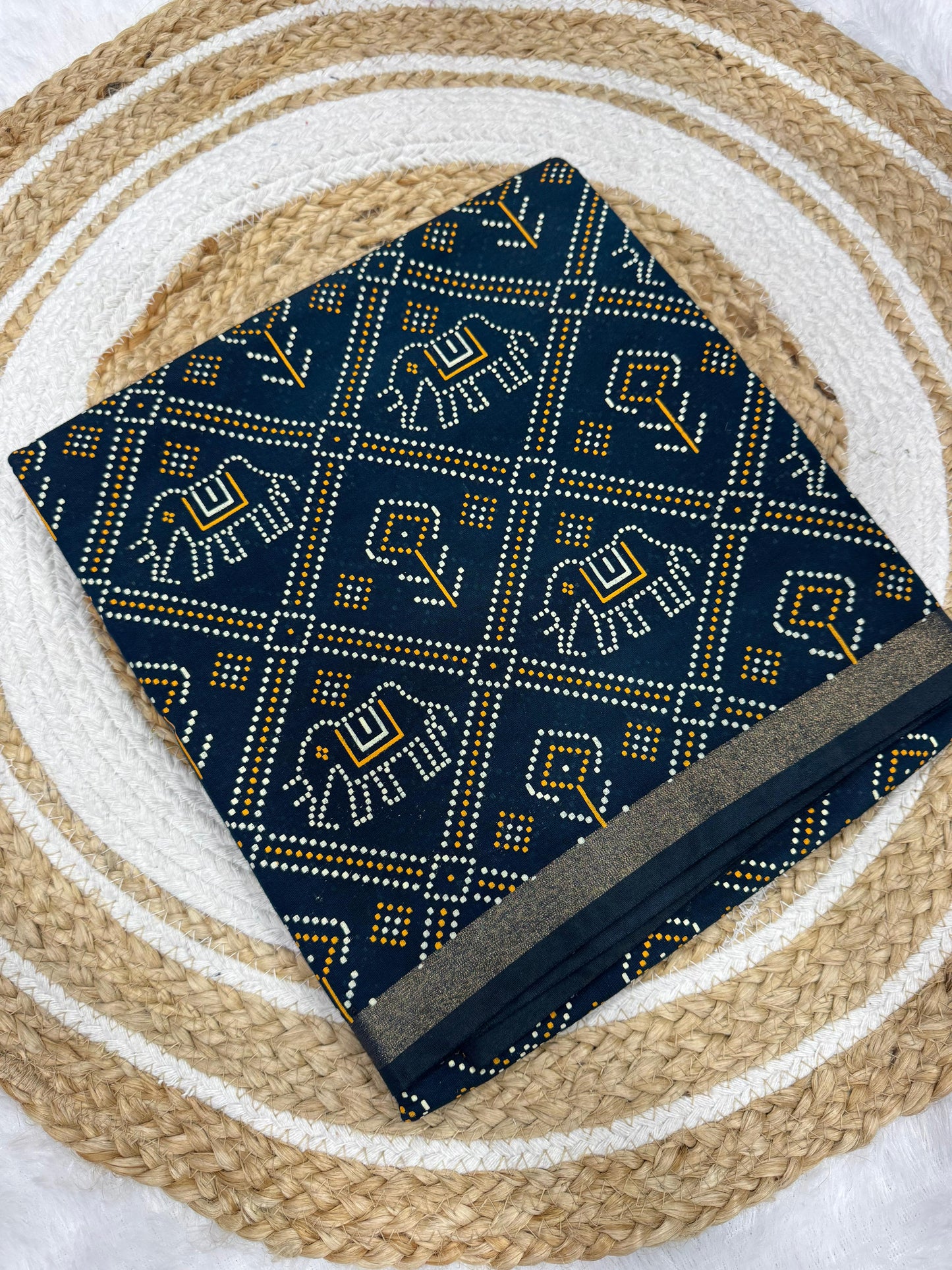 Kayatri New Gadhval Bandhani Saree PRINT Bandhej Saree