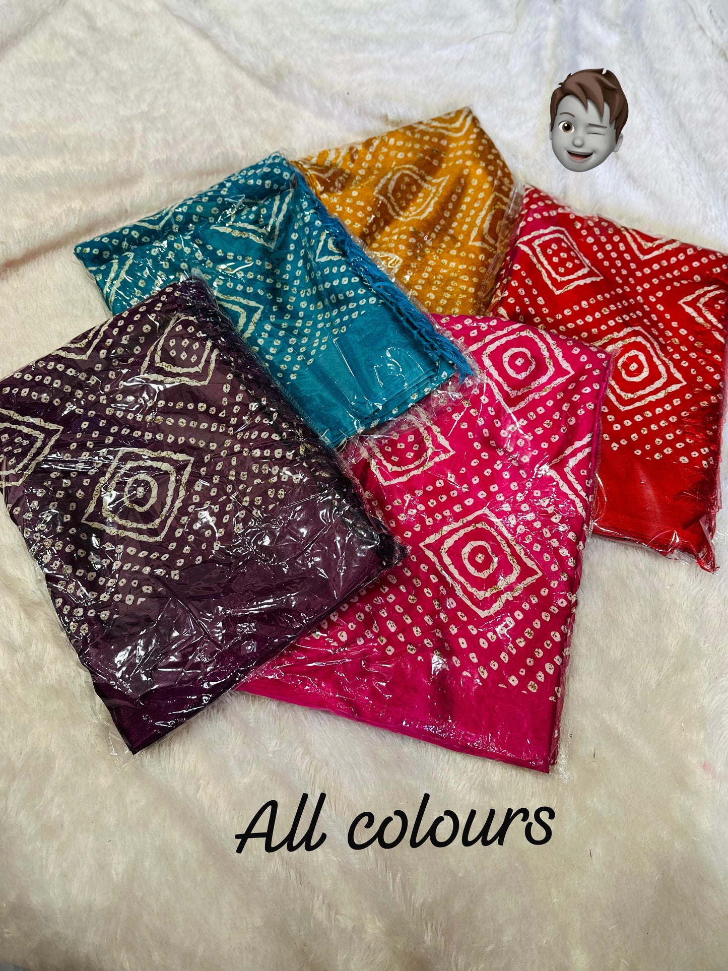 Kayatri New Soft DOLA SILK fabrics with  Bandhai fancy printed pallu Saree