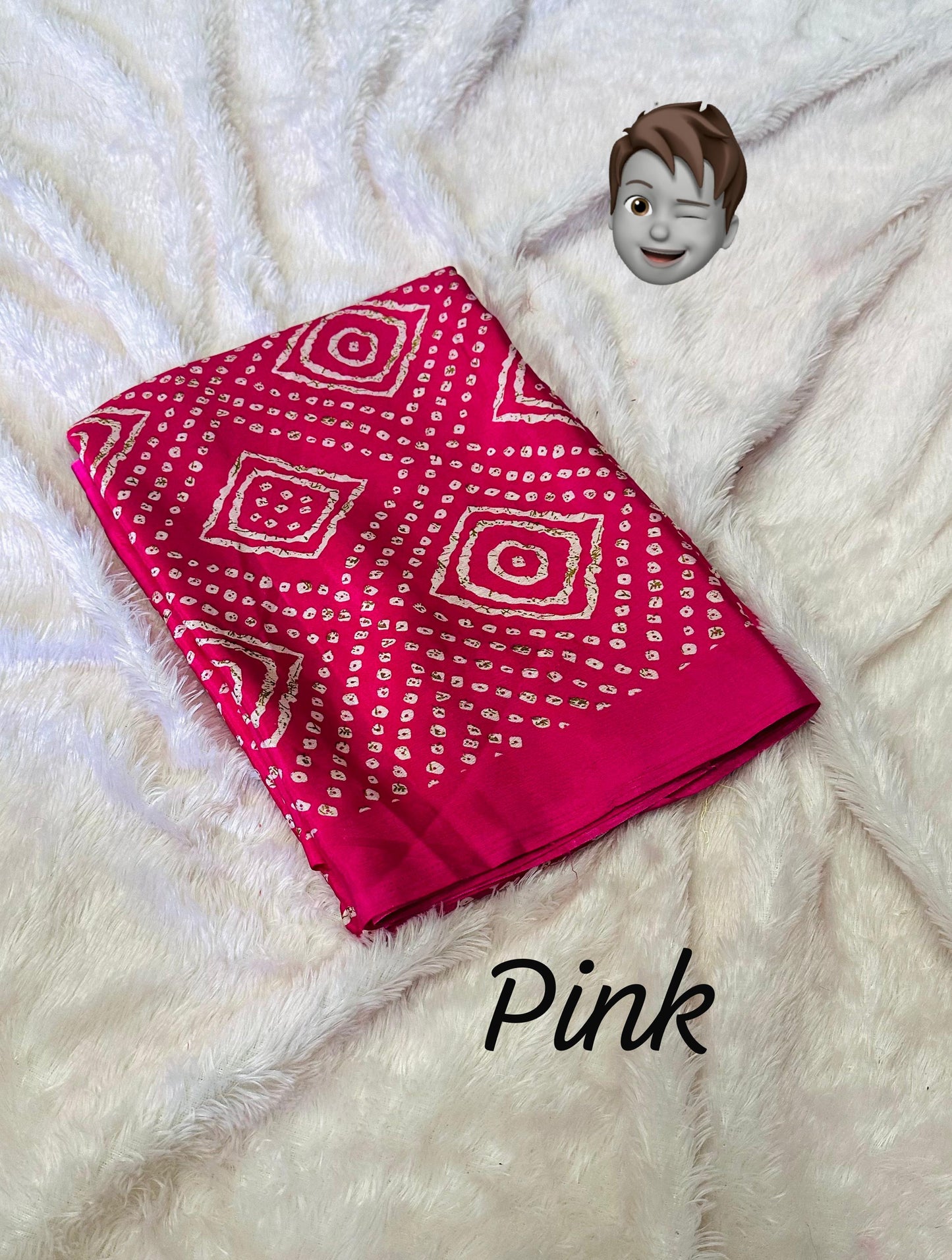 Kayatri New Soft DOLA SILK fabrics with  Bandhai fancy printed pallu Saree