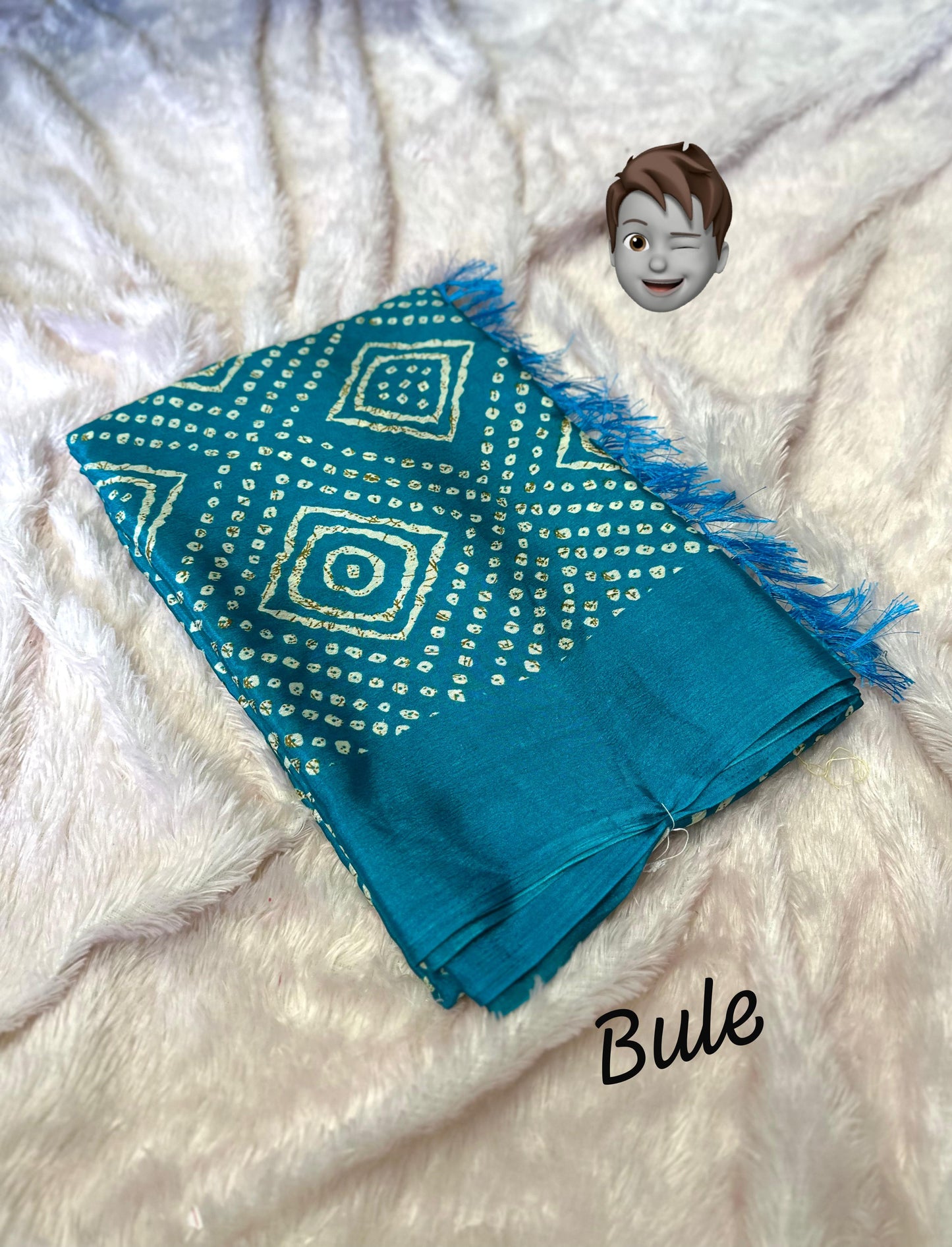 Kayatri New Soft DOLA SILK fabrics with  Bandhai fancy printed pallu Saree