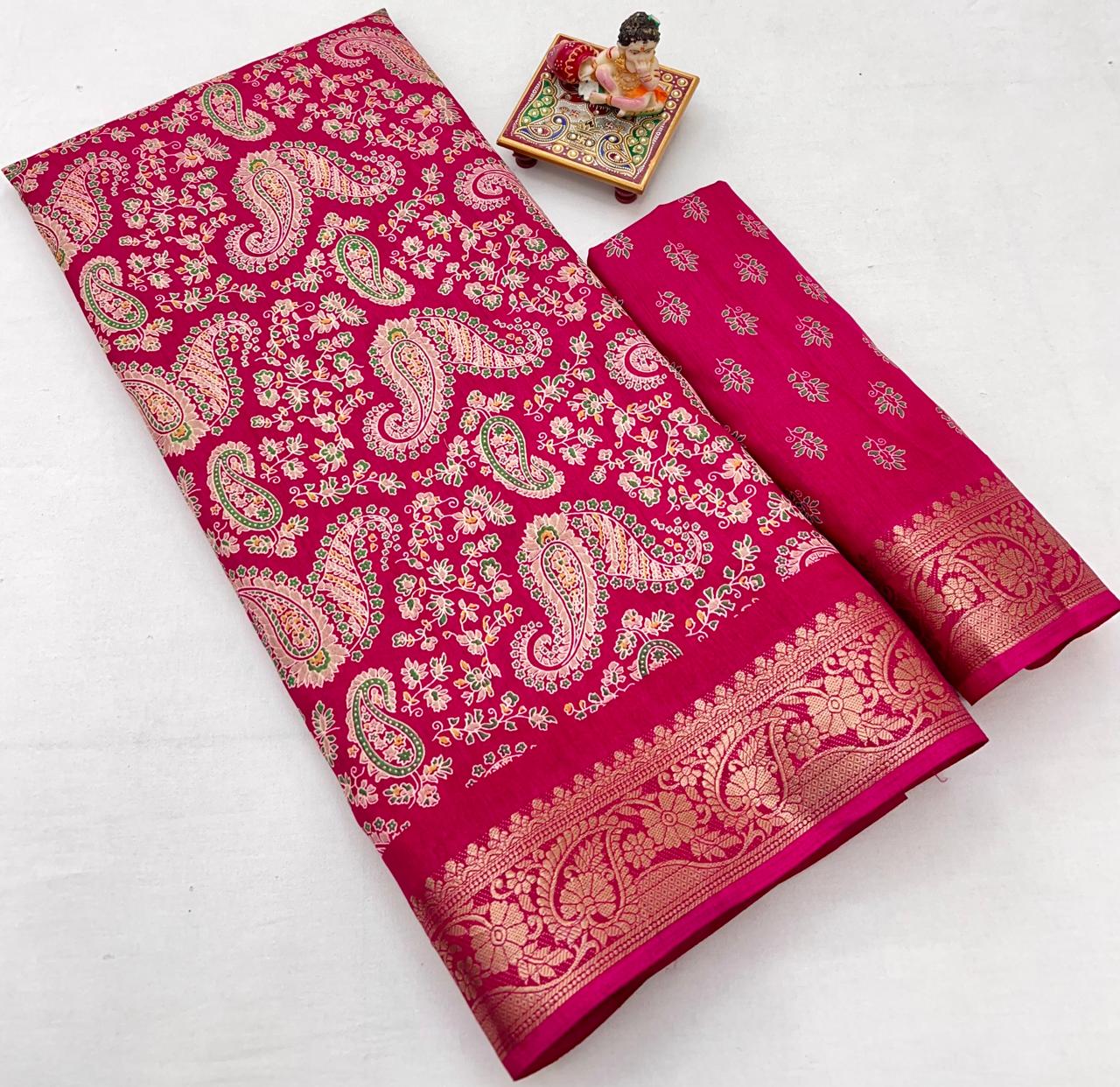 Kayatri New Launching Beautiful Pure Calcutta Dola silk saree  exclusive Print Saree
