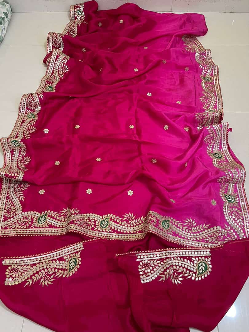 Kayatri New Pure Upada Silk Saree with Heavy Hand Gota Patti Work