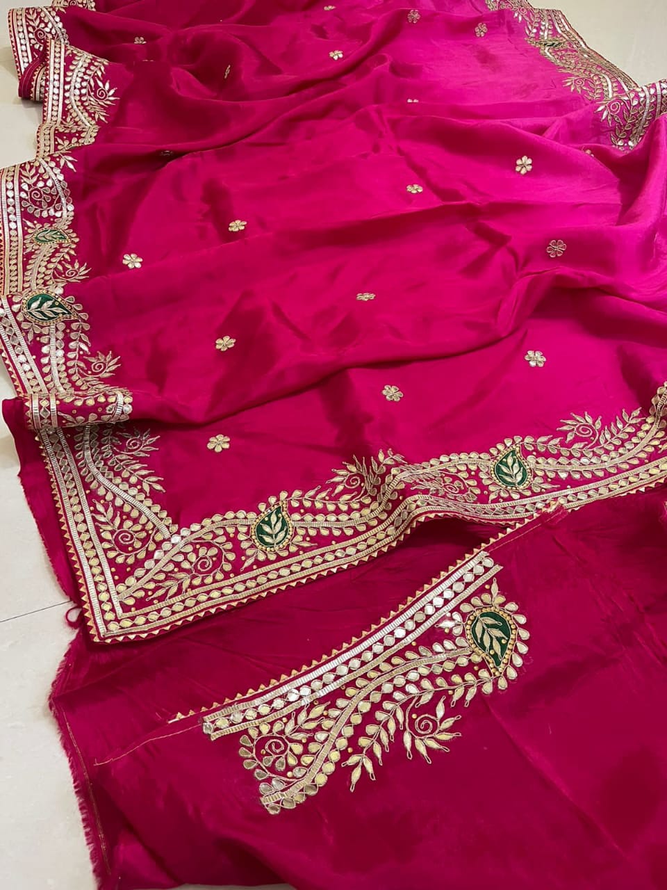 Kayatri New Pure Upada Silk Saree with Heavy Hand Gota Patti Work
