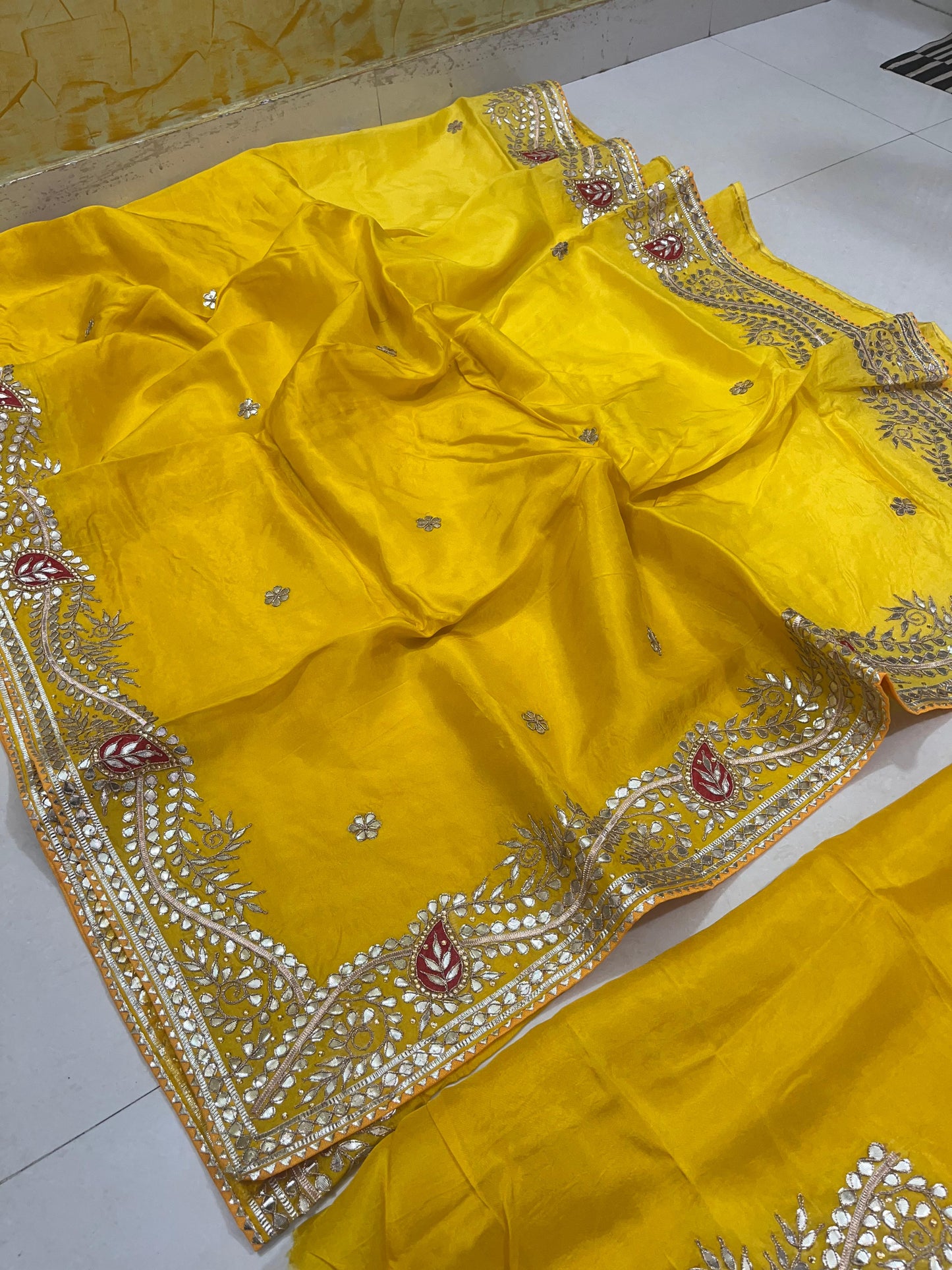 Kayatri New Pure Upada Silk Saree with Heavy Hand Gota Patti Work