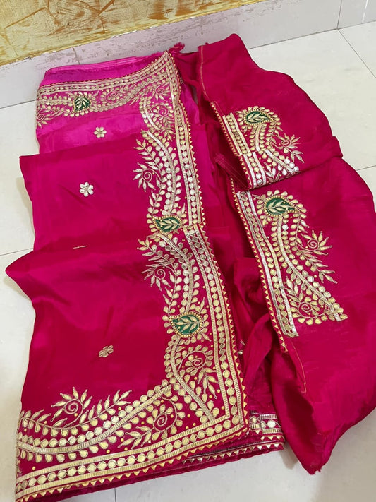 Kayatri New Pure Upada Silk Saree with Heavy Hand Gota Patti Work