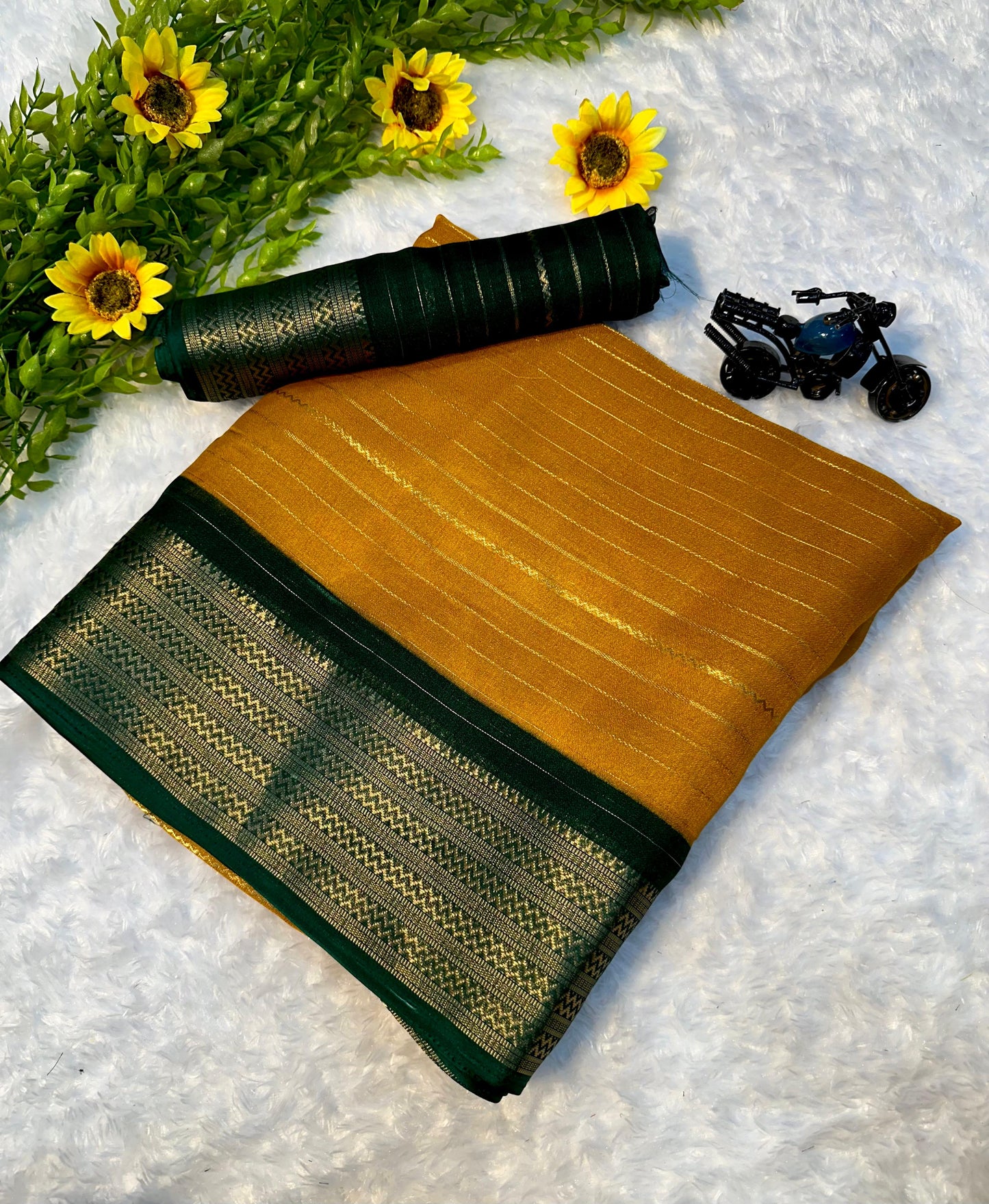 Kayatri New Beautiful Heavy Mysore Silk Saree with All Over Weaving