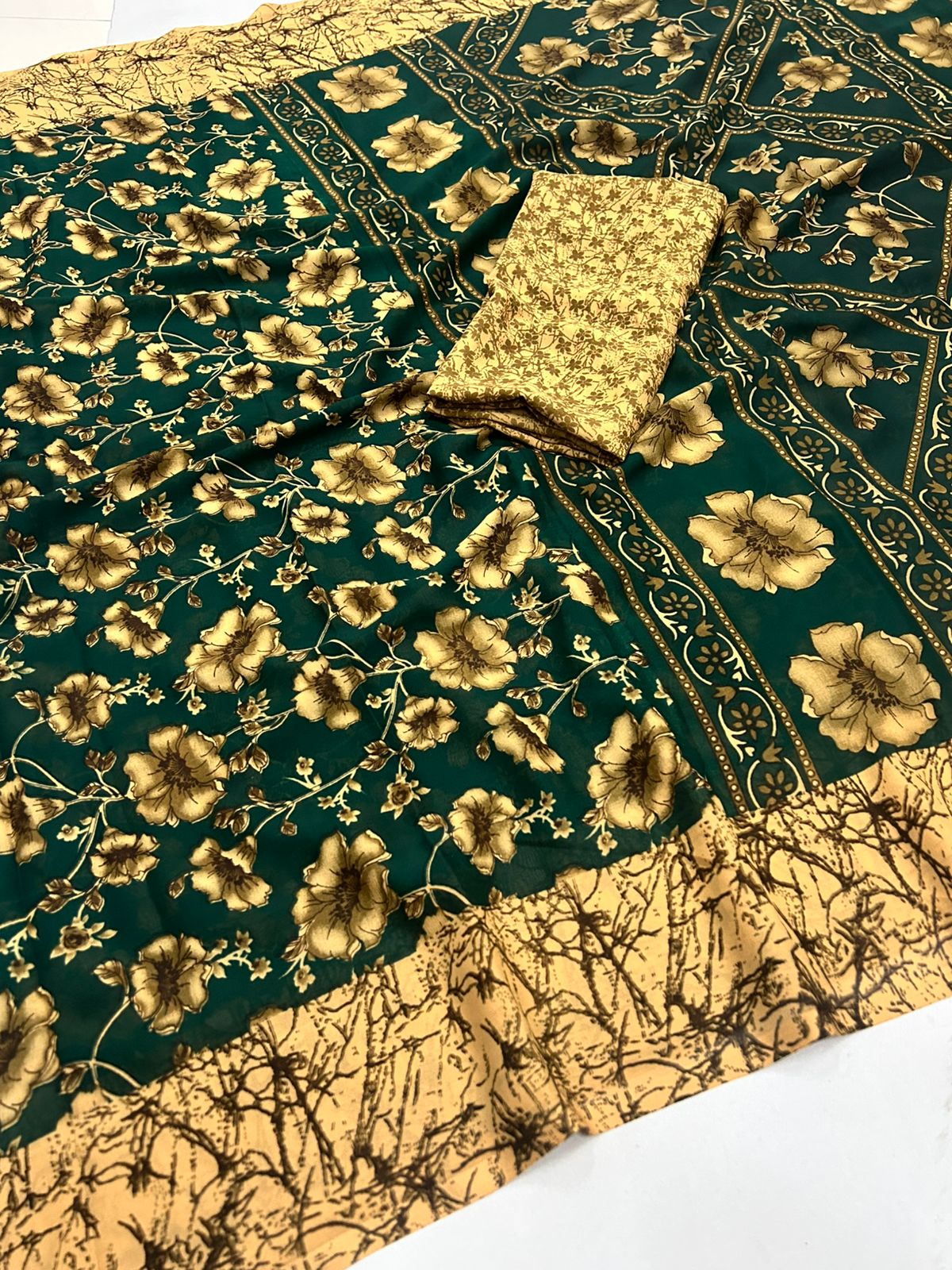 Kayatri New Latest Soft Silk Printed Saree Collection with Running Blouse