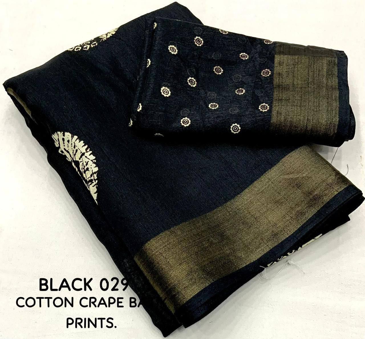 Kayatri New Designer Cotton Crepe Saree with Traditional Batik Style Prints