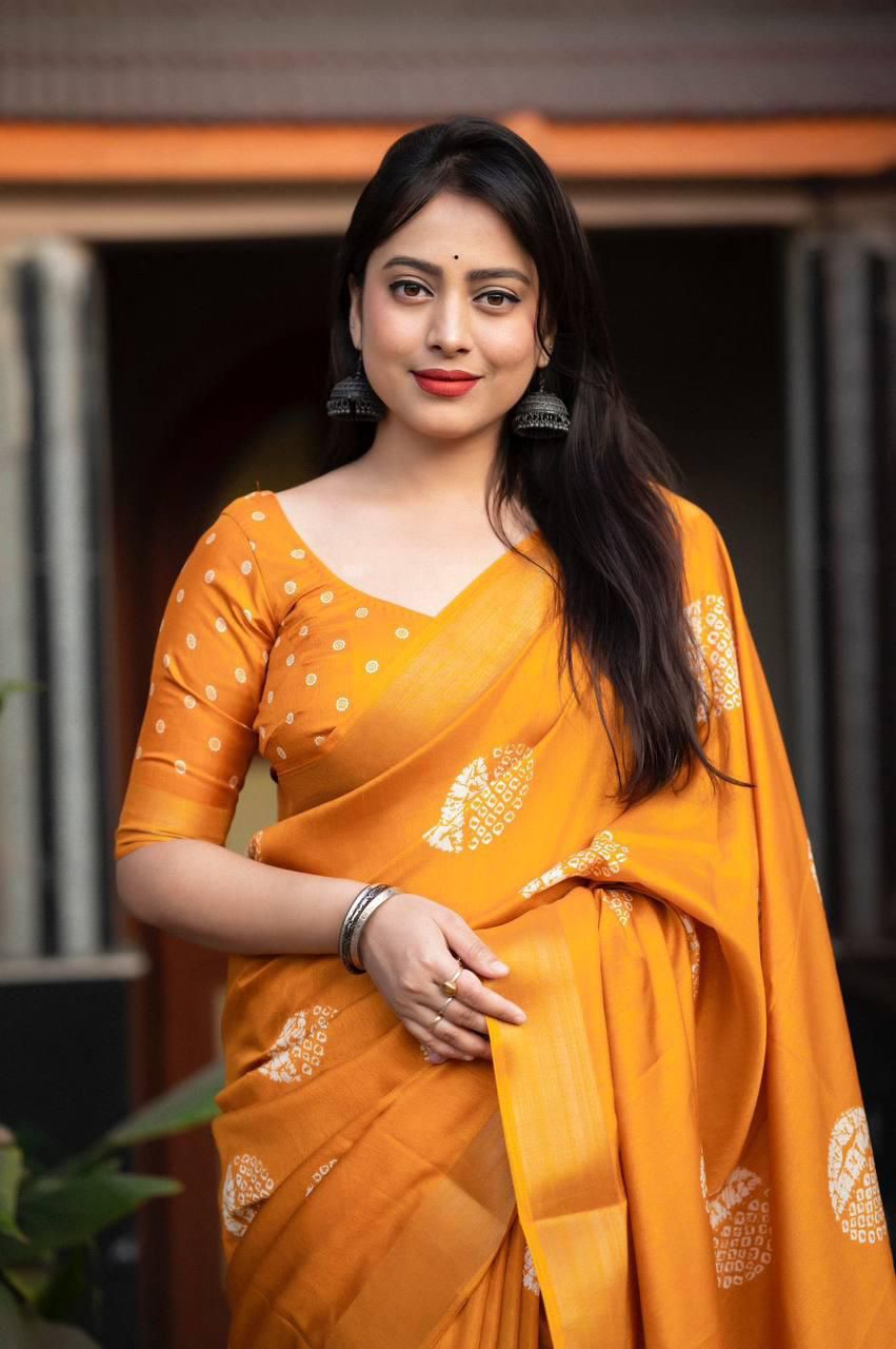 Kayatri New Designer Cotton Crepe Saree with Traditional Batik Style Prints