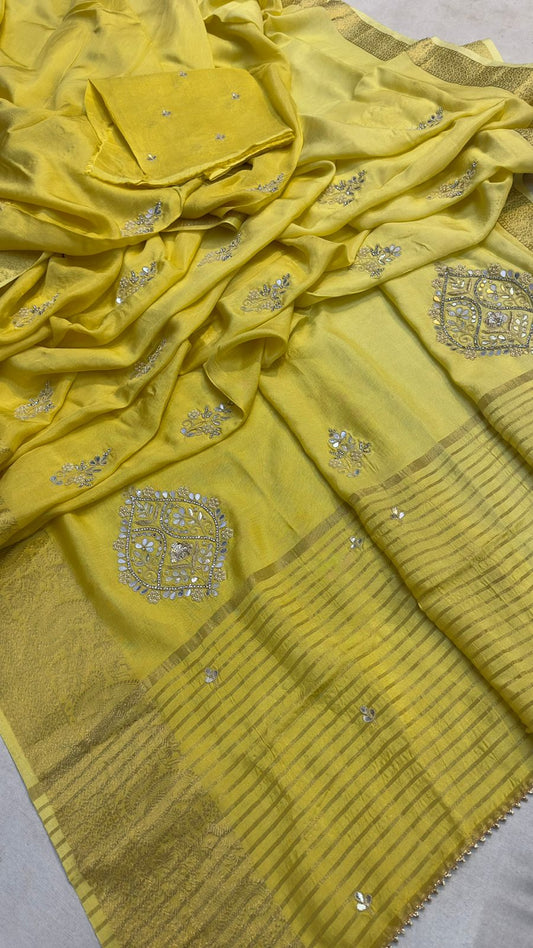 Kayatri New Pure Moonga Silk Saree with Elegant Hand Work
