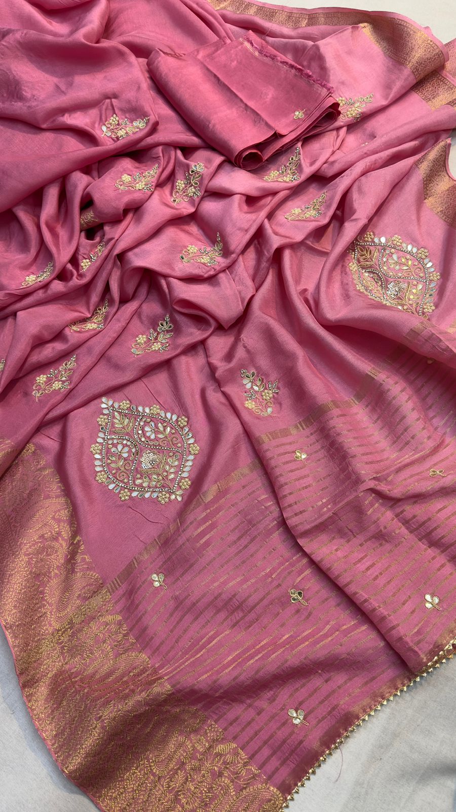 Kayatri New Pure Moonga Silk Saree with Elegant Hand Work