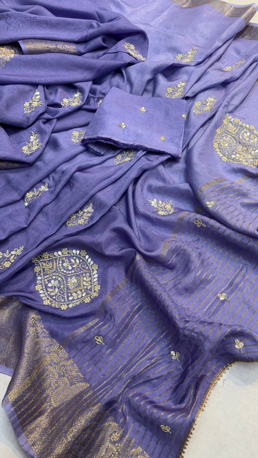 Kayatri New Pure Moonga Silk Saree with Elegant Hand Work
