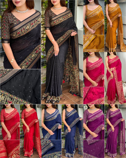 Kayatri New Premium Mul Cotton Saree with Ajrakh Prints & Stylish Border