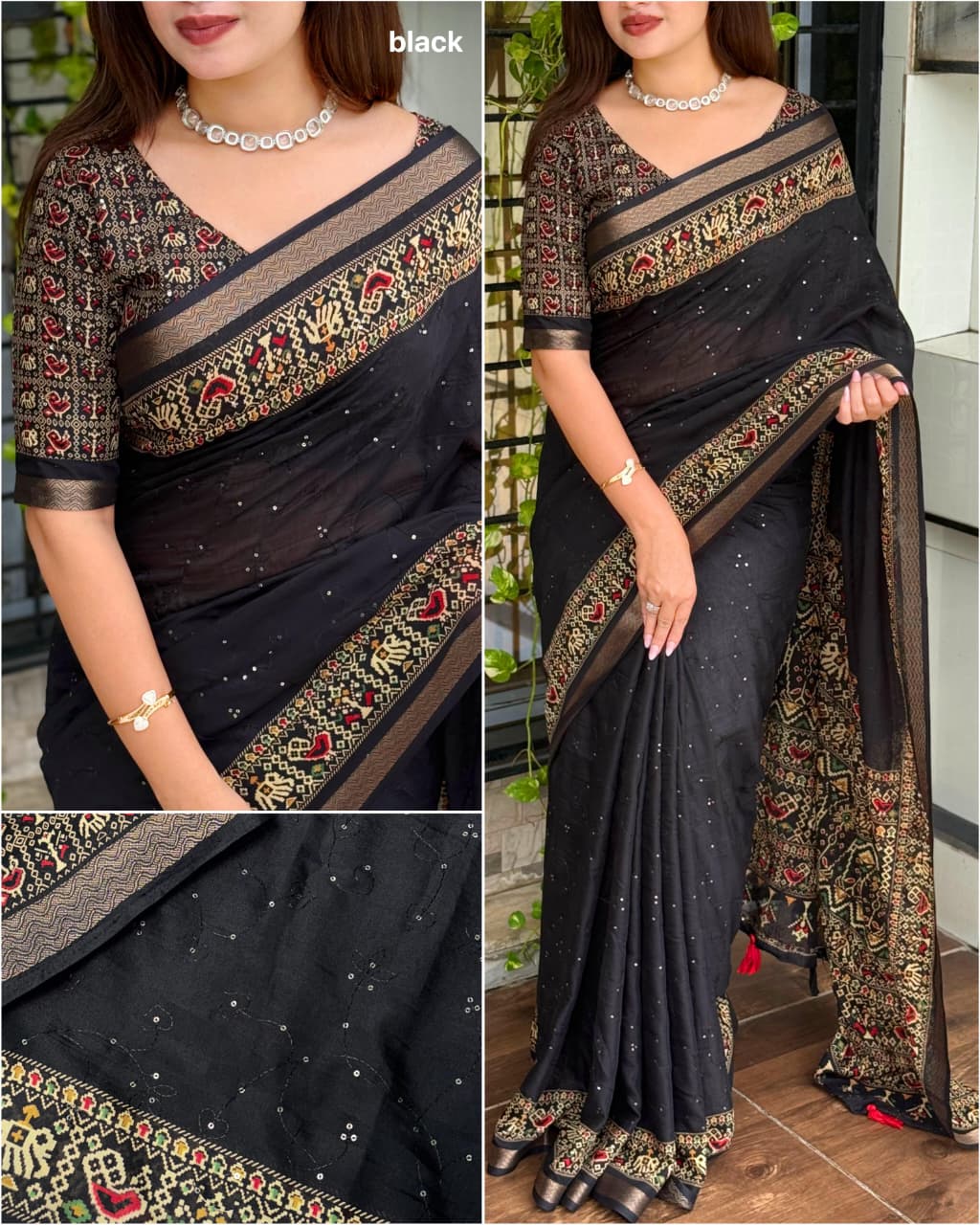 Kayatri New Premium Mul Cotton Saree with Ajrakh Prints & Stylish Border