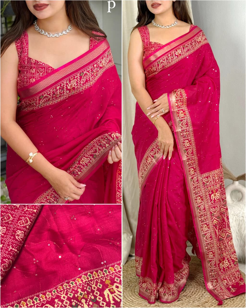 Kayatri New Premium Mul Cotton Saree with Ajrakh Prints & Stylish Border