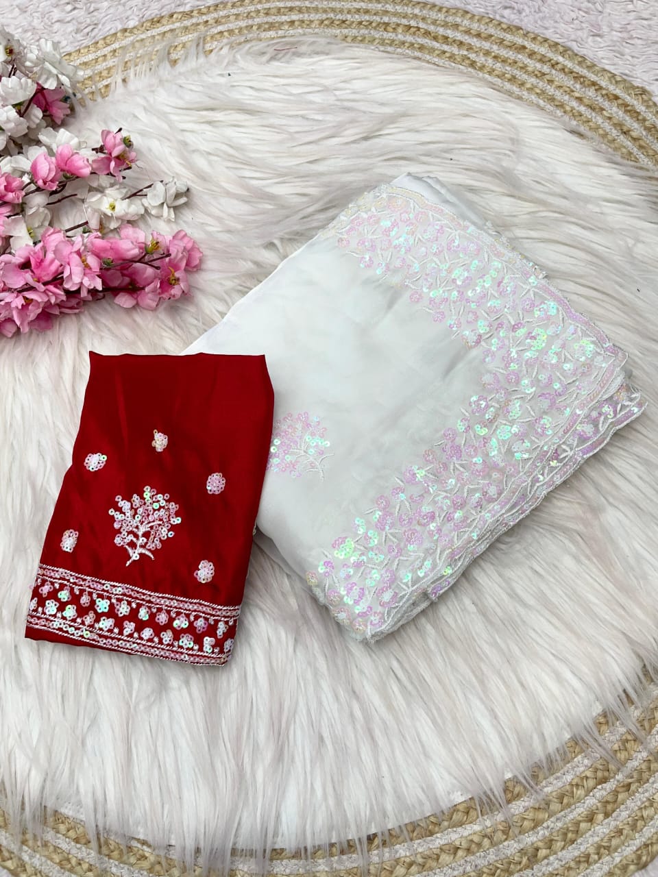 Kayatri New Luxury Party Wear Zimmy Choo Satin Saree with Arco Border & Matching Blouse