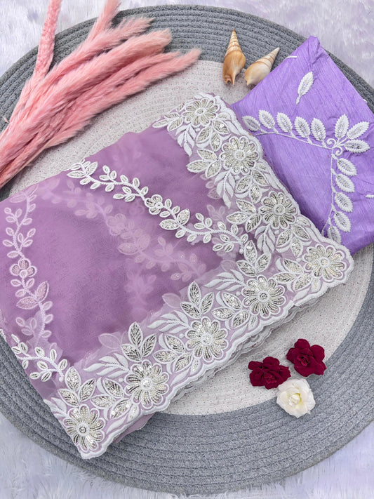 Kayatri New Party Wear Chiffon Saree with Full Sequins Work and Mono Satin Blouse