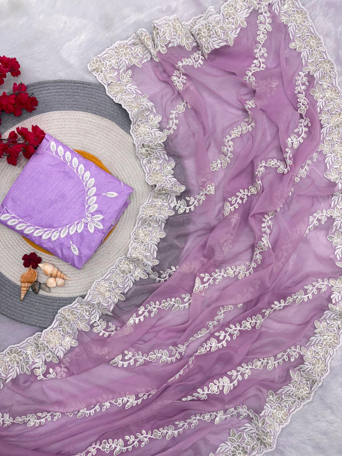 Kayatri New Party Wear Chiffon Saree with Full Sequins Work and Mono Satin Blouse