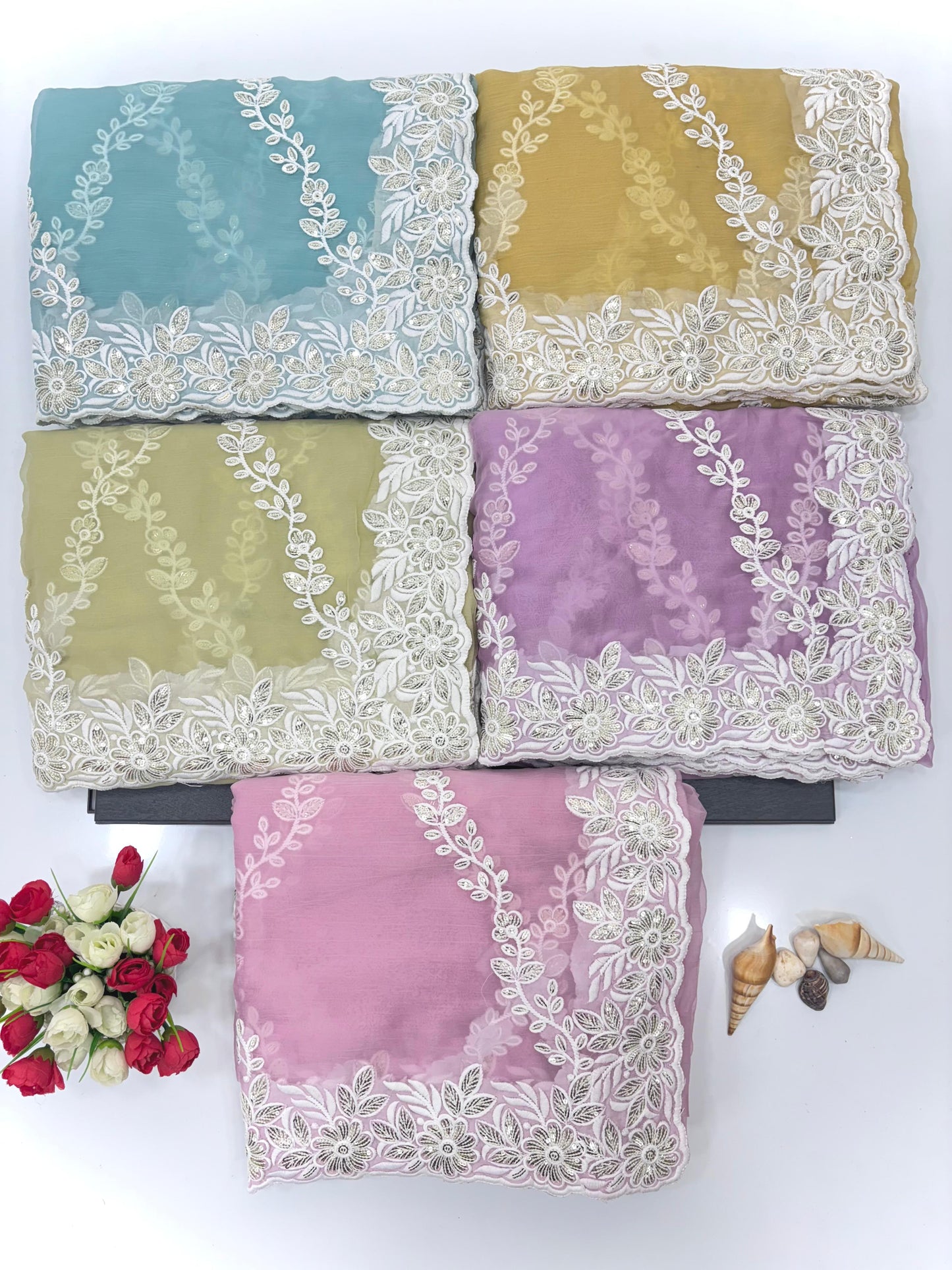 Kayatri New Party Wear Chiffon Saree with Full Sequins Work and Mono Satin Blouse