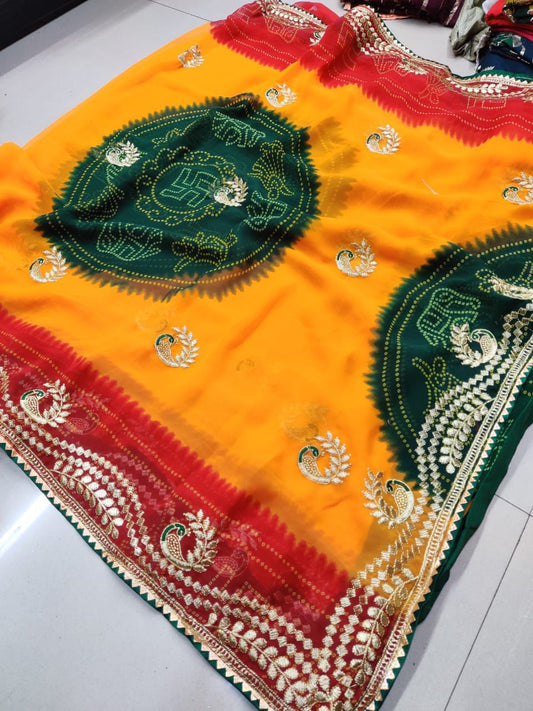 Kayatri New Premium Women’s Choice Georgette Saree with C-Pallu Work