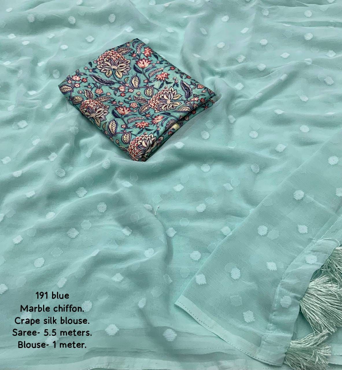 Kayatri New Elegant Marble Chiffon Saree with Crape Silk Digital Blouse