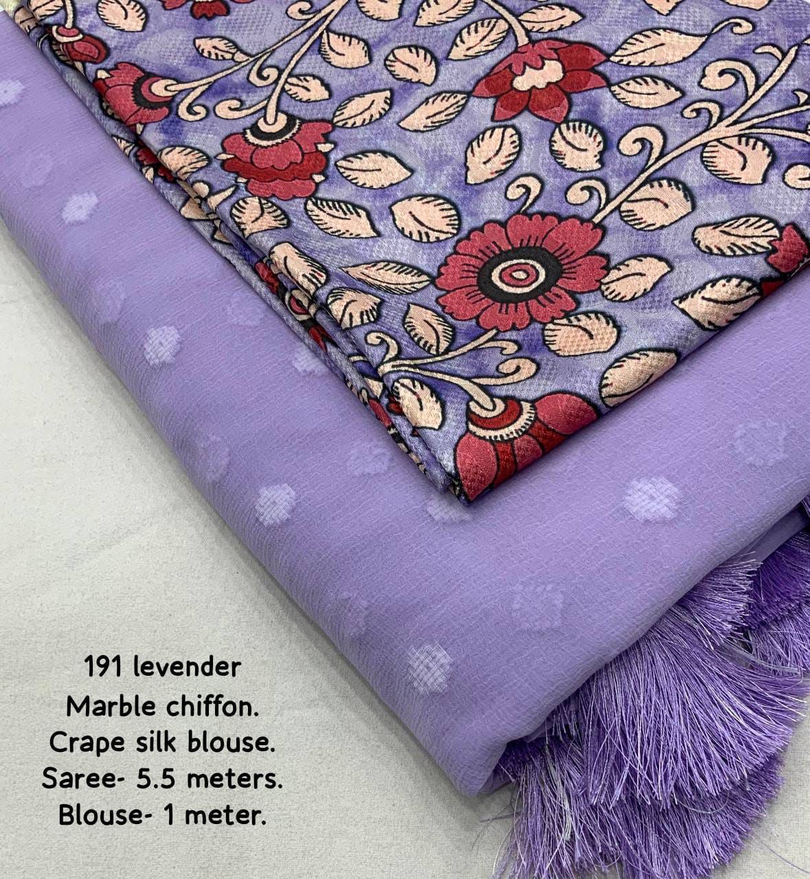 Kayatri New Elegant Marble Chiffon Saree with Crape Silk Digital Blouse