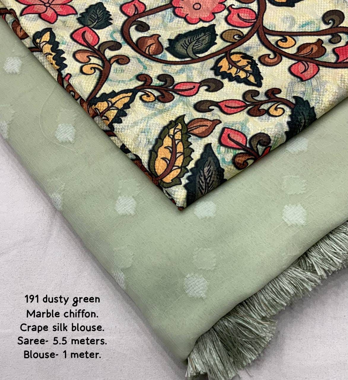 Kayatri New Elegant Marble Chiffon Saree with Crape Silk Digital Blouse