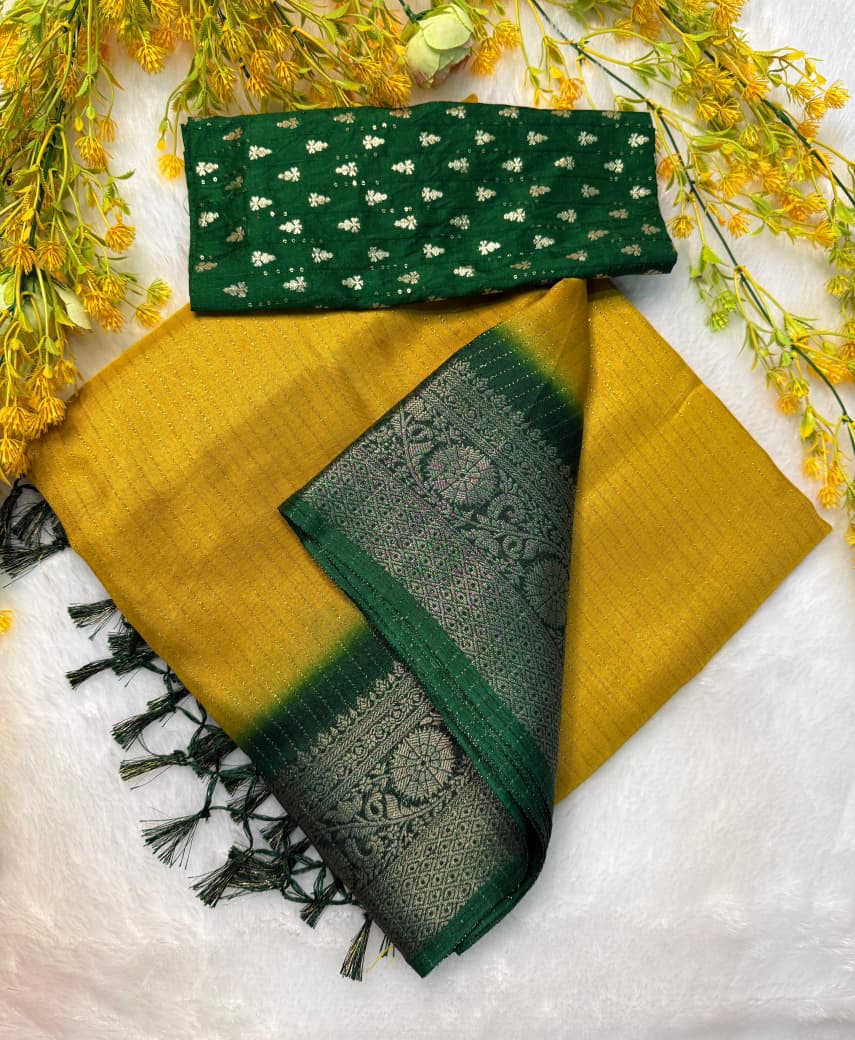 Kayatri New Traditional Heavy Zari Riko Saree with Stylish Discharge Print