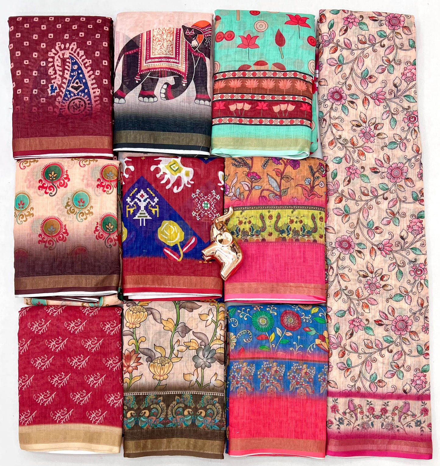 Kayatri New Premium Soft Linen Saree with Rich Pallu & Fancy Latkan