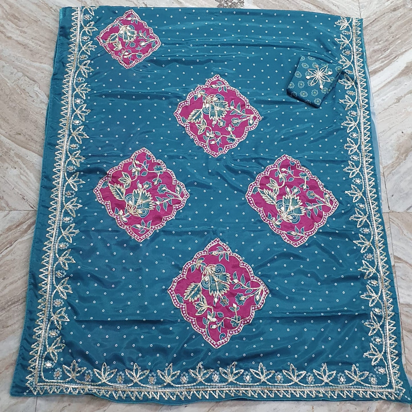 Kayatri New Heavy Soft Chinon Saree with Elegant Gota Patti Work