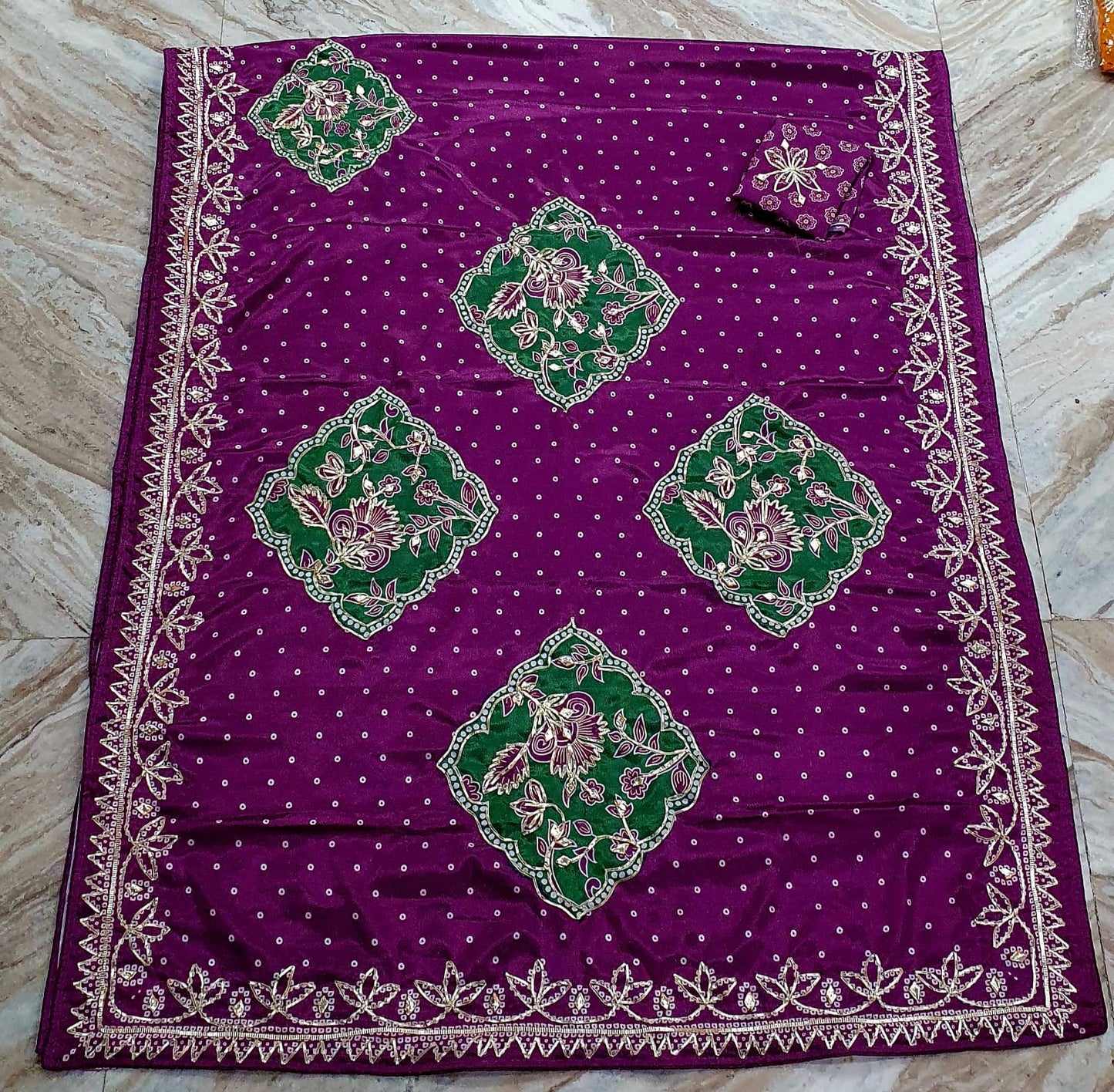 Kayatri New Heavy Soft Chinon Saree with Elegant Gota Patti Work