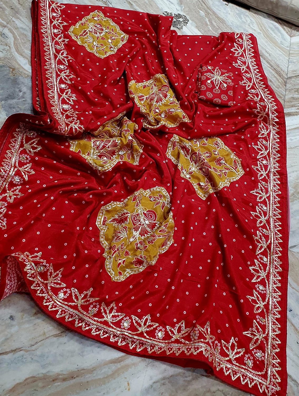 Kayatri New Heavy Soft Chinon Saree with Elegant Gota Patti Work