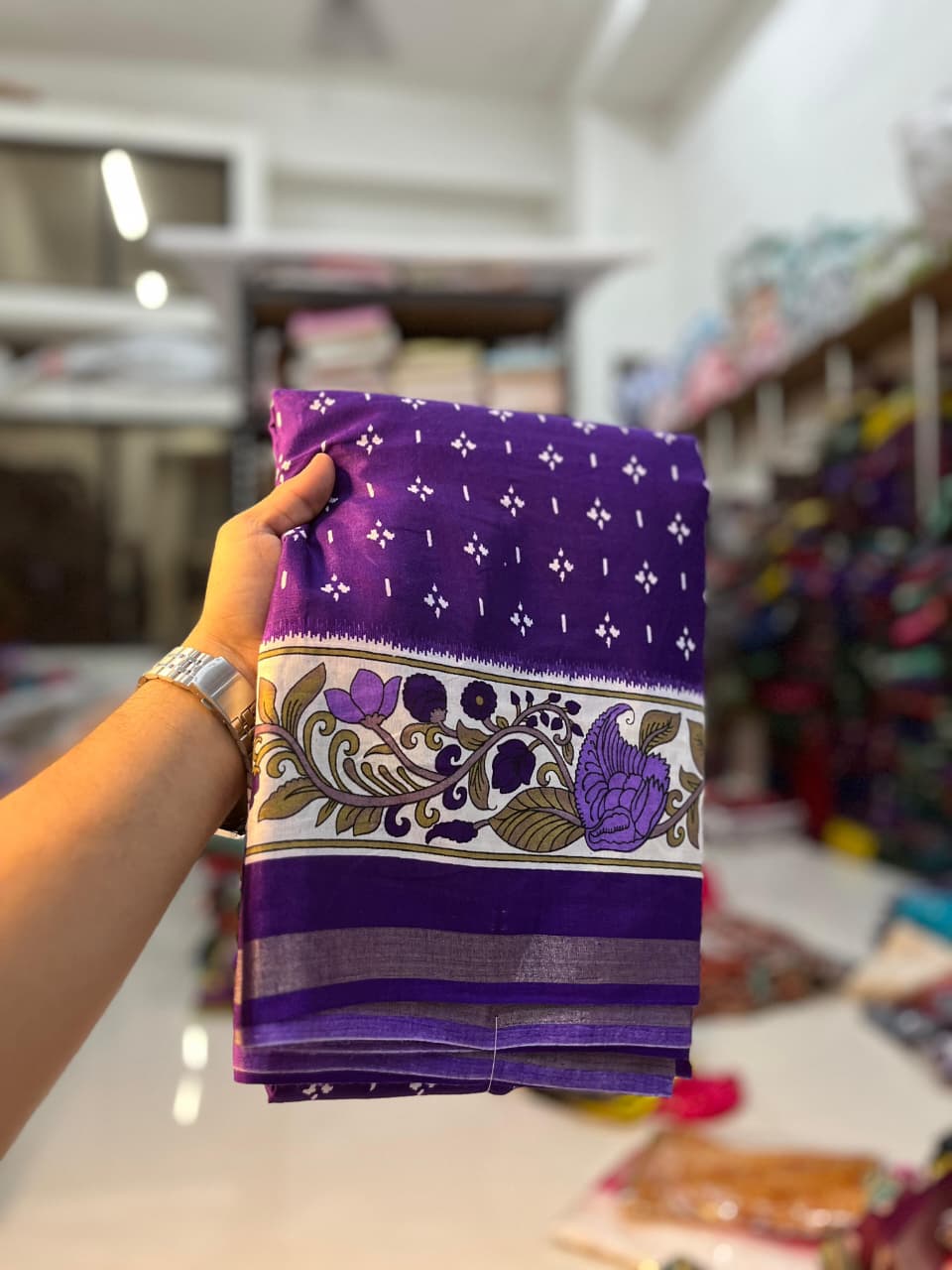 Kayatri New Premium Mangalagiri Heavy Mulmul Cotton Saree with Jacquard Border