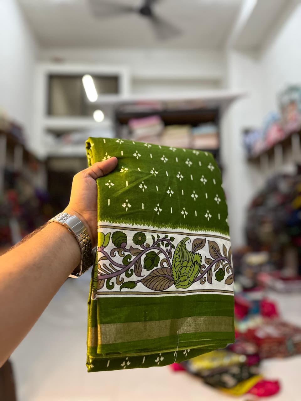Kayatri New Premium Mangalagiri Heavy Mulmul Cotton Saree with Jacquard Border