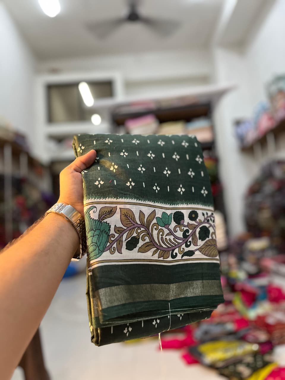 Kayatri New Premium Mangalagiri Heavy Mulmul Cotton Saree with Jacquard Border