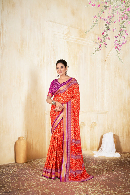 Kayatri New Elegant Pure Cotton Saree with Matching Blouse Piece