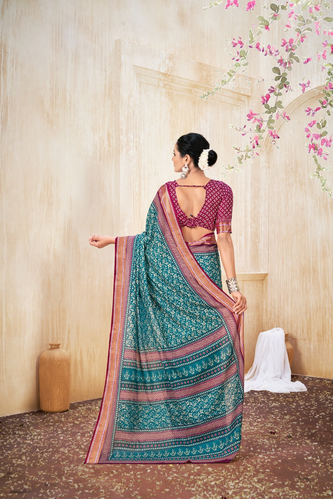Kayatri New Elegant Pure Cotton Saree with Matching Blouse Piece