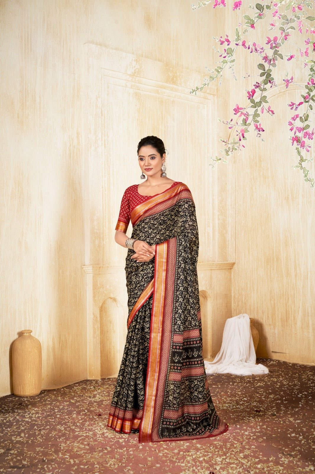Kayatri New Elegant Pure Cotton Saree with Matching Blouse Piece