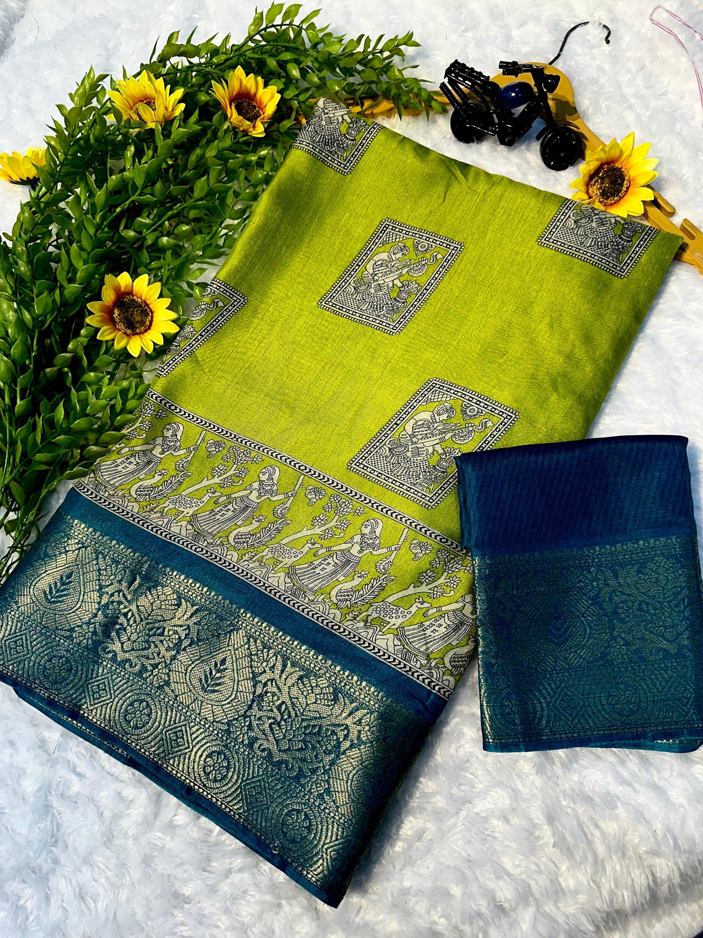 Kayatri New Soft Dola Silk Saree with Kalamkari Pallu & Matching Blouse
