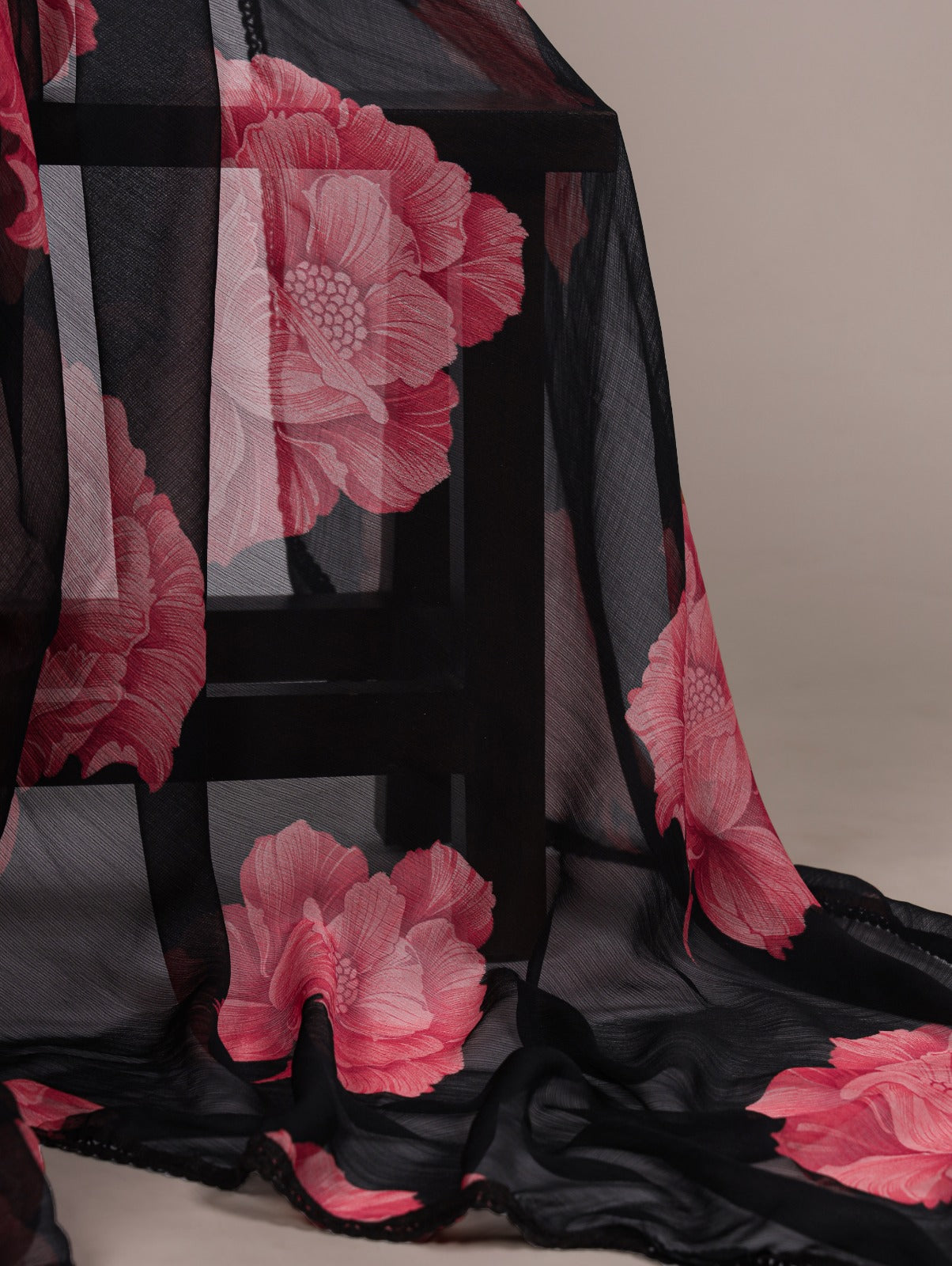 Kayatri New Trendy Chiffon Saree with Lace Border and Matching Banglory Blouse