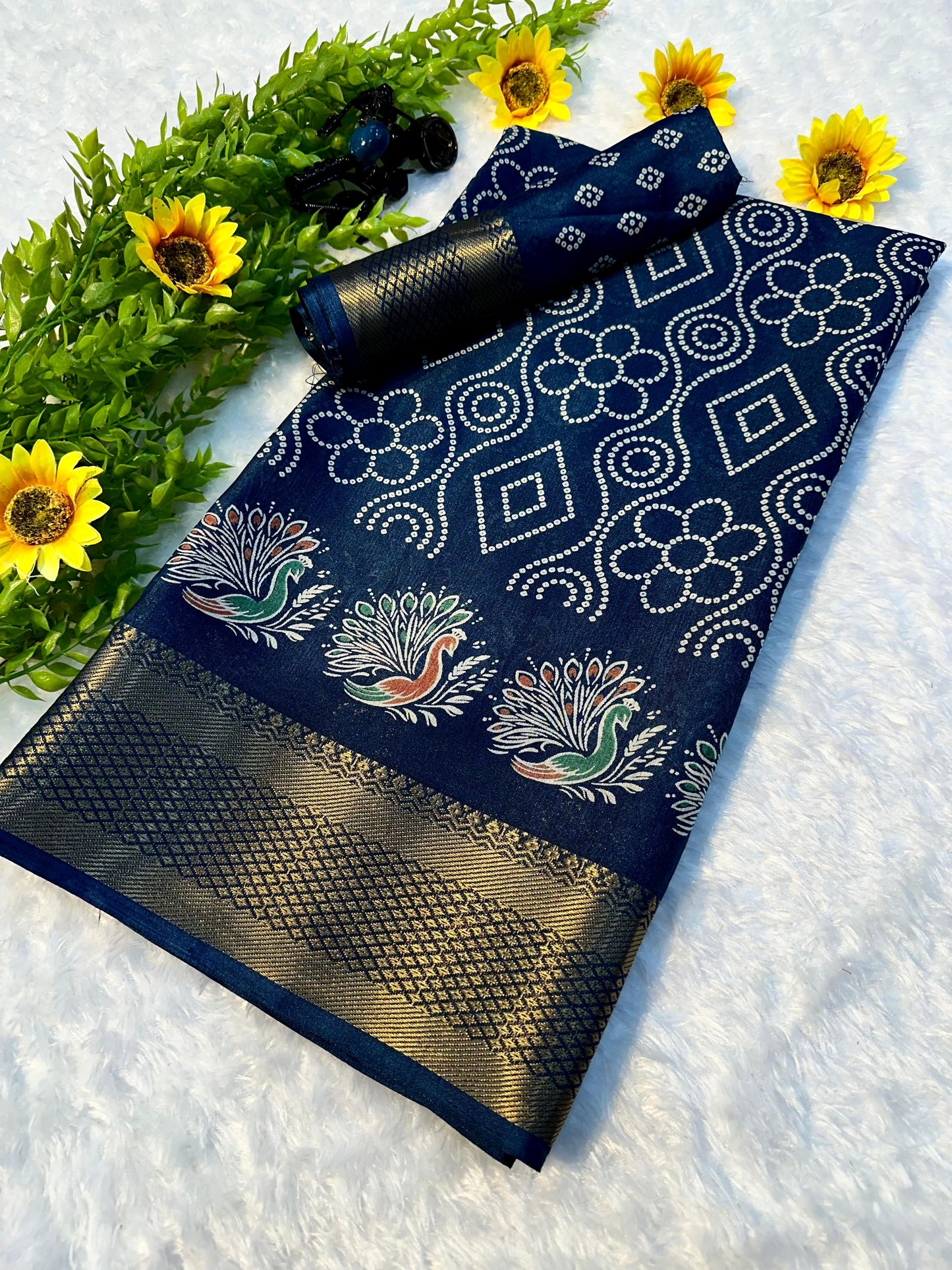 Kayatri New Premium Pure Dola Silk Saree with Original Jacquard Border & Running Blouse