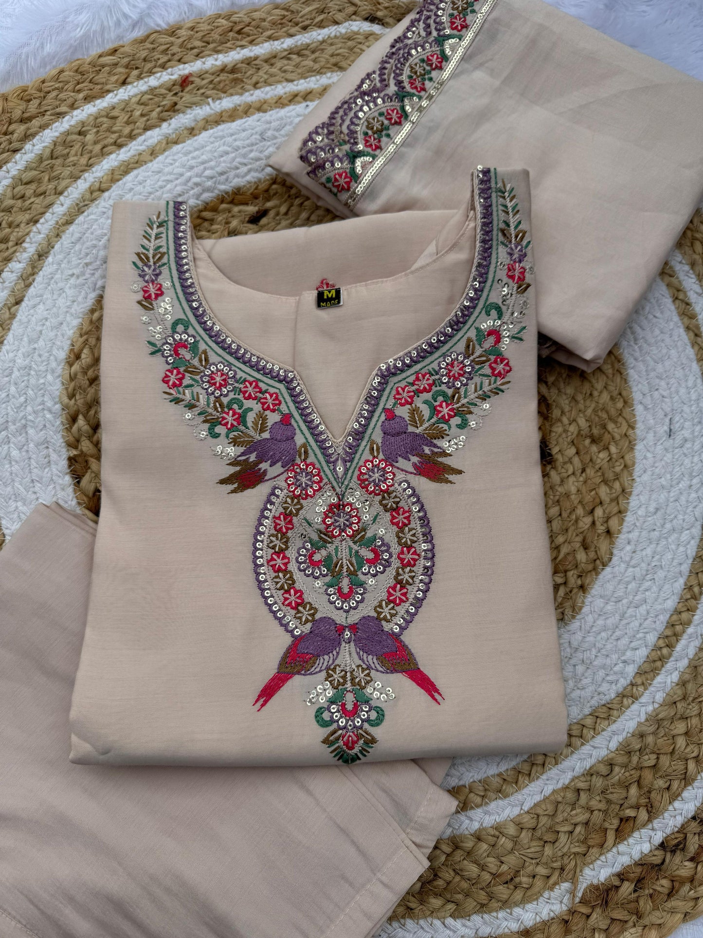 Kayatri New Premium Roman Silk Suit with Dupatta & Embroidery Work