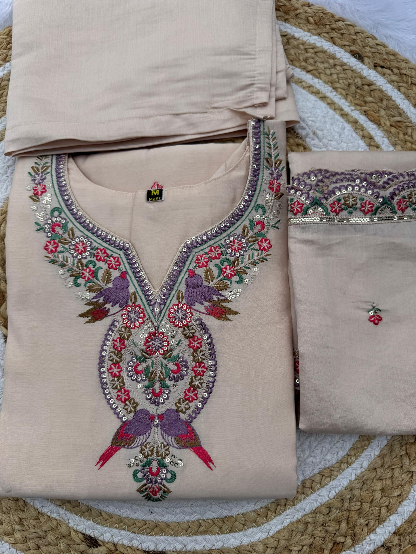 Kayatri New Premium Roman Silk Suit with Dupatta & Embroidery Work