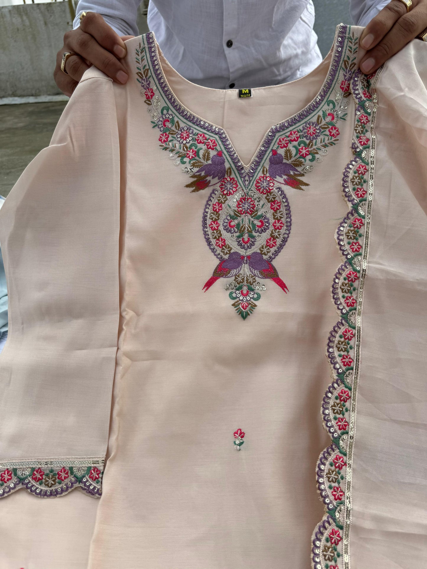 Kayatri New Premium Roman Silk Suit with Dupatta & Embroidery Work