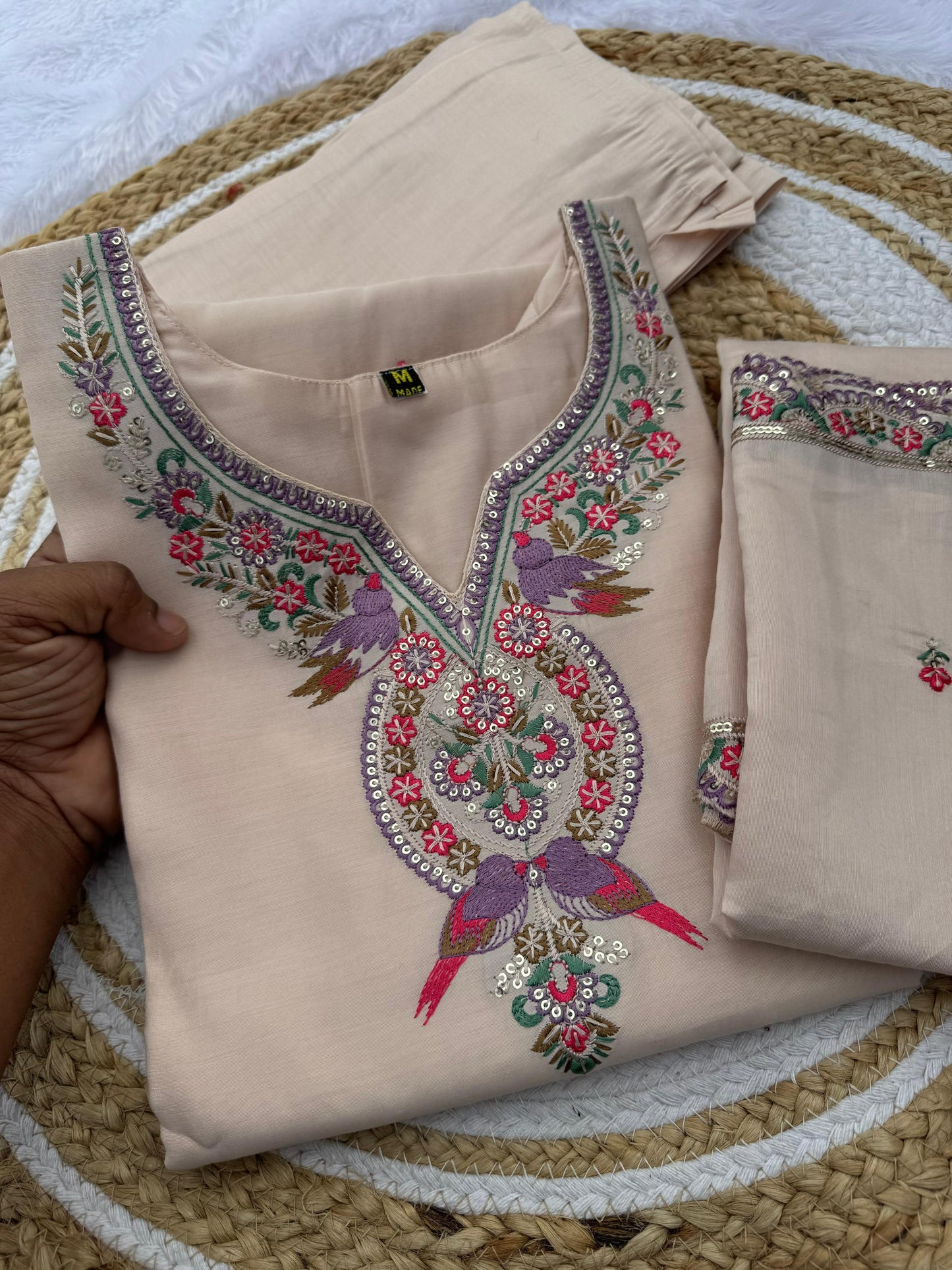 Kayatri New Premium Roman Silk Suit with Dupatta & Embroidery Work