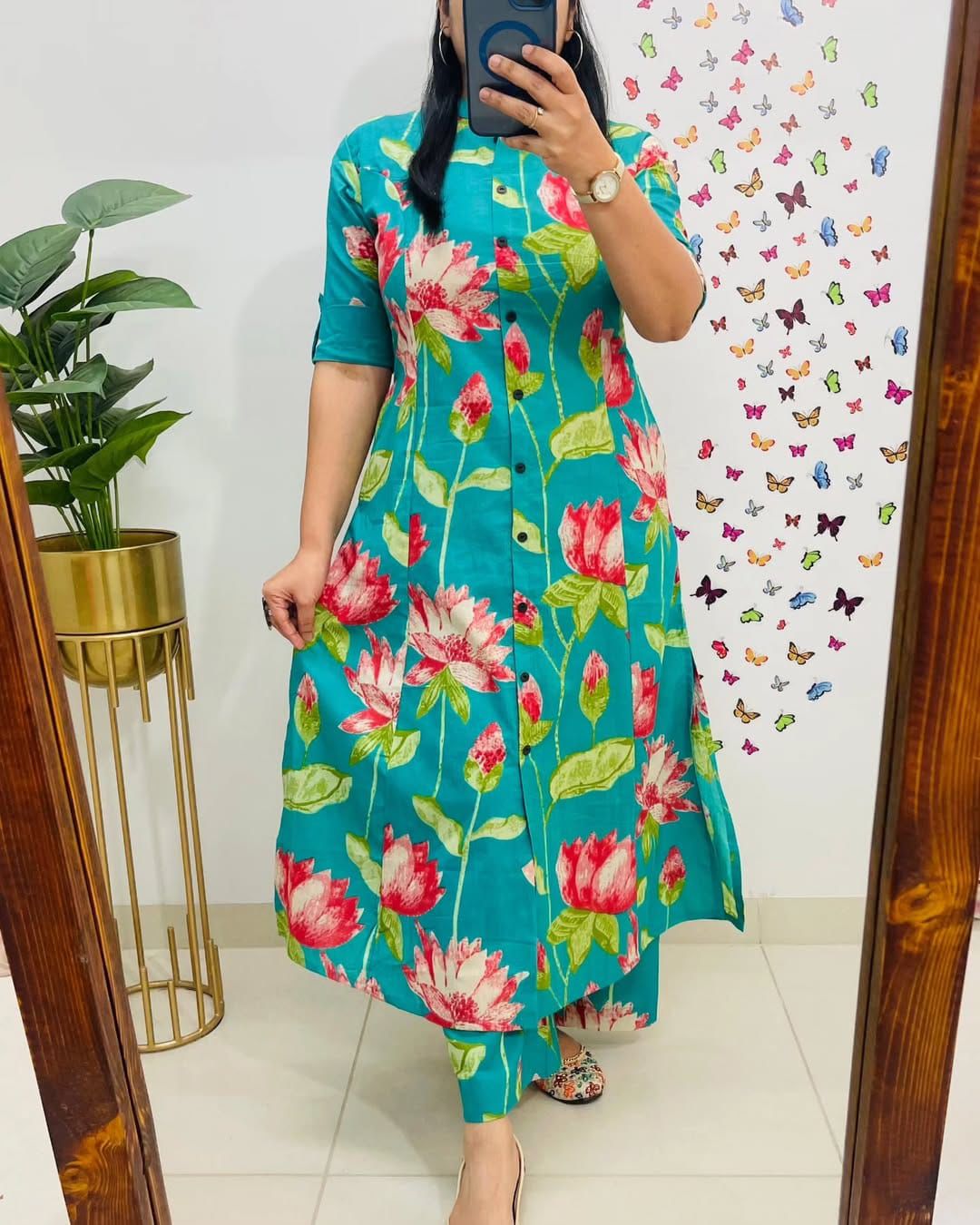 Kayatri New Designer Rayon Cotton Co-ords with Ankle-Length Pant